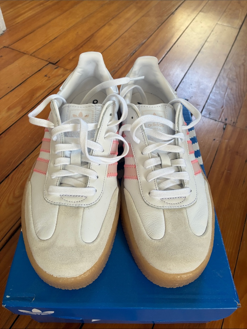 Addidas Samba Originals cloud White and Sandy Pink sz 9.5